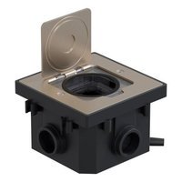 Люк в пол на 1 поста (45х45мм), с суппортом и коробкой, цвет сталь IP44 (1шт), LUK/1AL, Экопласт