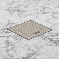 Люк в пол на 1 поста (45х45мм), с суппортом и коробкой, цвет сталь IP44 (1шт), LUK/1AL, Экопласт